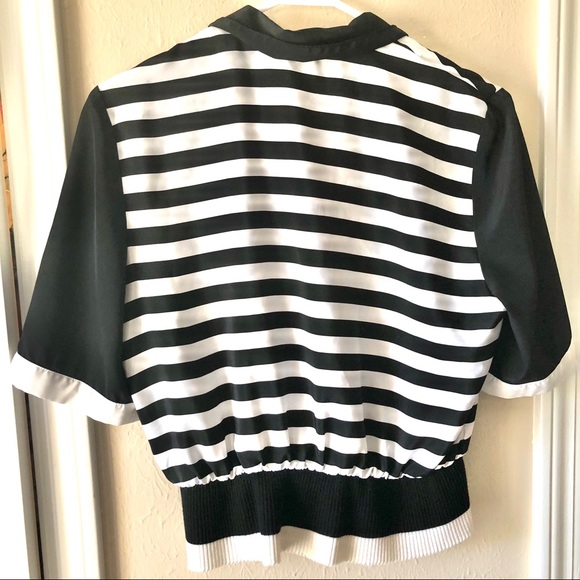 Vintage black and white striped blouse - Picture 6 of 12